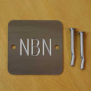 NBN Marker Labels - Quality Australian Made Kerbmarkers, Tags, & Plates since 1998. - Stainless steel.