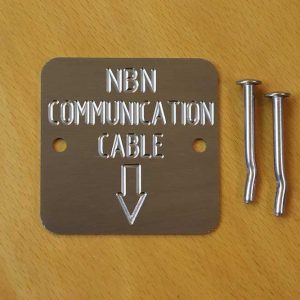 NBN Cable Stainless Marker - Quality Australian Made Kerbmarkers, Tags, & Plates since 1998. - Stainless steel.