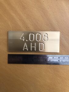 100 x 40mm AHD Custom Brass Plates