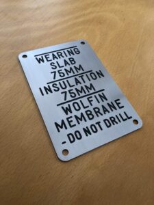 150 x 100mm Vertical Black Paint Filled Custom Stainless Steal Plate