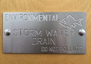 150 x 75mm Environmental Storm Water Drain with Fish Stainless Steal Plate