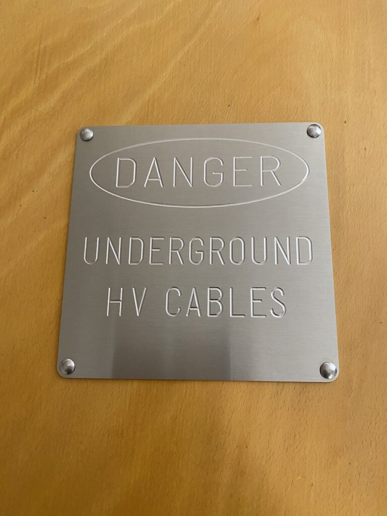 Stainless Steel Marking plates - 200 x 200mm - Danger Underground HV ...