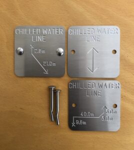 75 x 75mm Custom Chilled Water Line Stainless Steal Plates