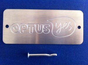 Optus Yes Stainless Steal Plate