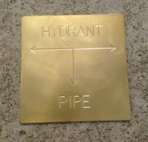 Hydrant Brass Plate