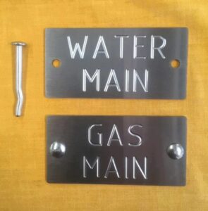 Water Main and Gas Main Stainless Steal Plates